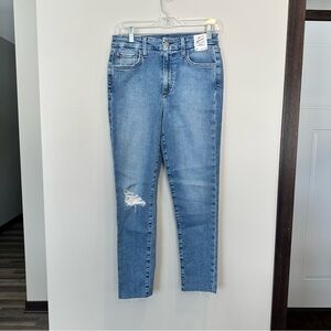 Joe’s Jeans High Rise Honey Curvy Skinny Crop Women's Blue Stretch Ankle Raw Hem